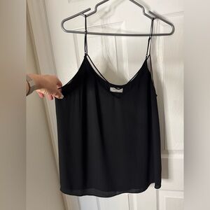 Babaton Black Silk V-Neck Camisole